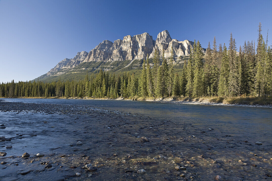 River,Forest and Mountains,Banff National Park,Alberta,Canada