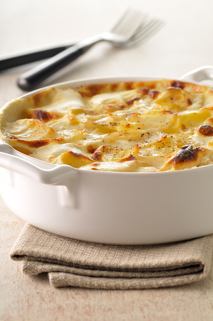 Casserole Dish of Scalloped Potatoes