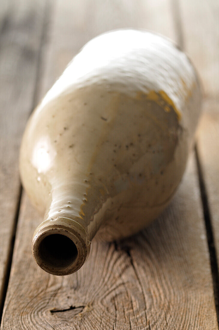 Close-Up of Ceramic Bottle