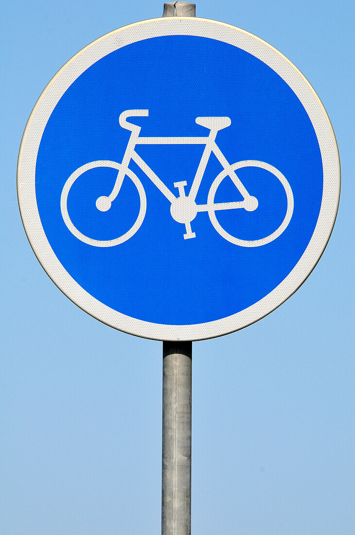 Bicycle Use Only Road Sign,Montpellier,Herault,France