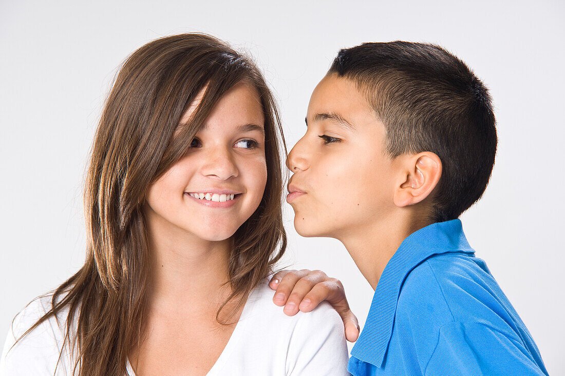 Girl and Boy Kissing