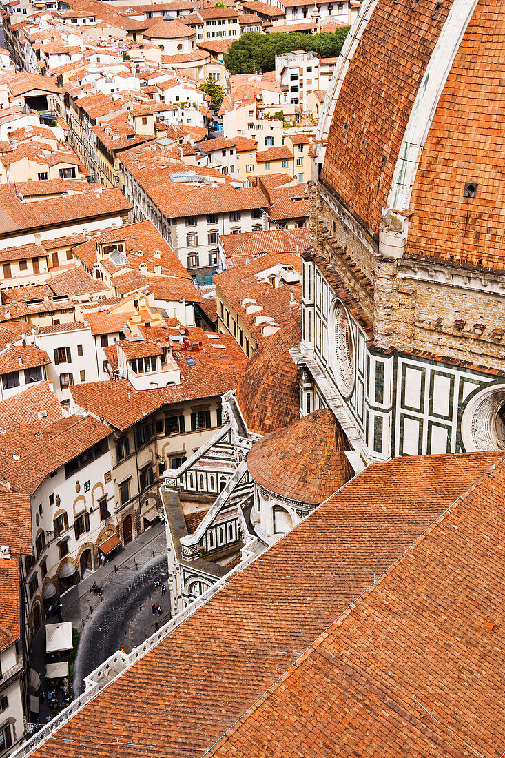 Blick vom Campanile über den Dom, Florenz, Italien