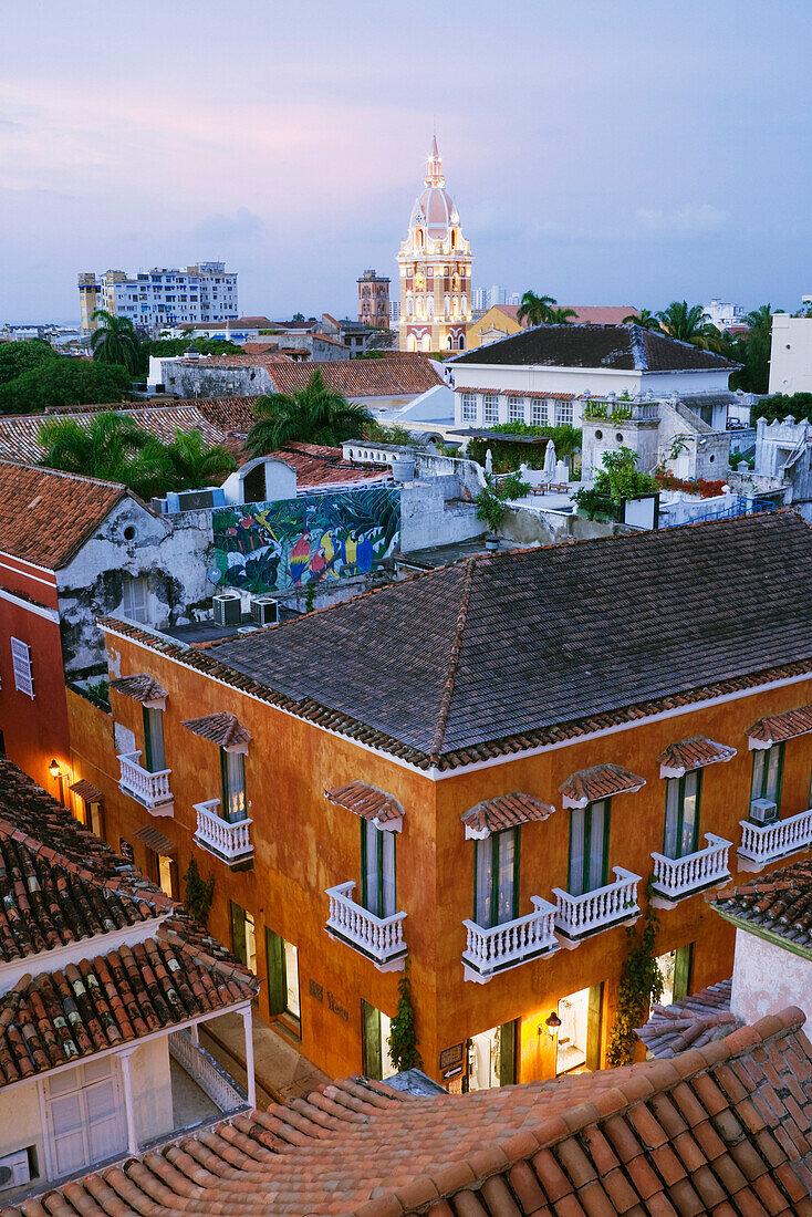 Kathedrale und Dächer von Cartagena, Cartagena, Kolumbien