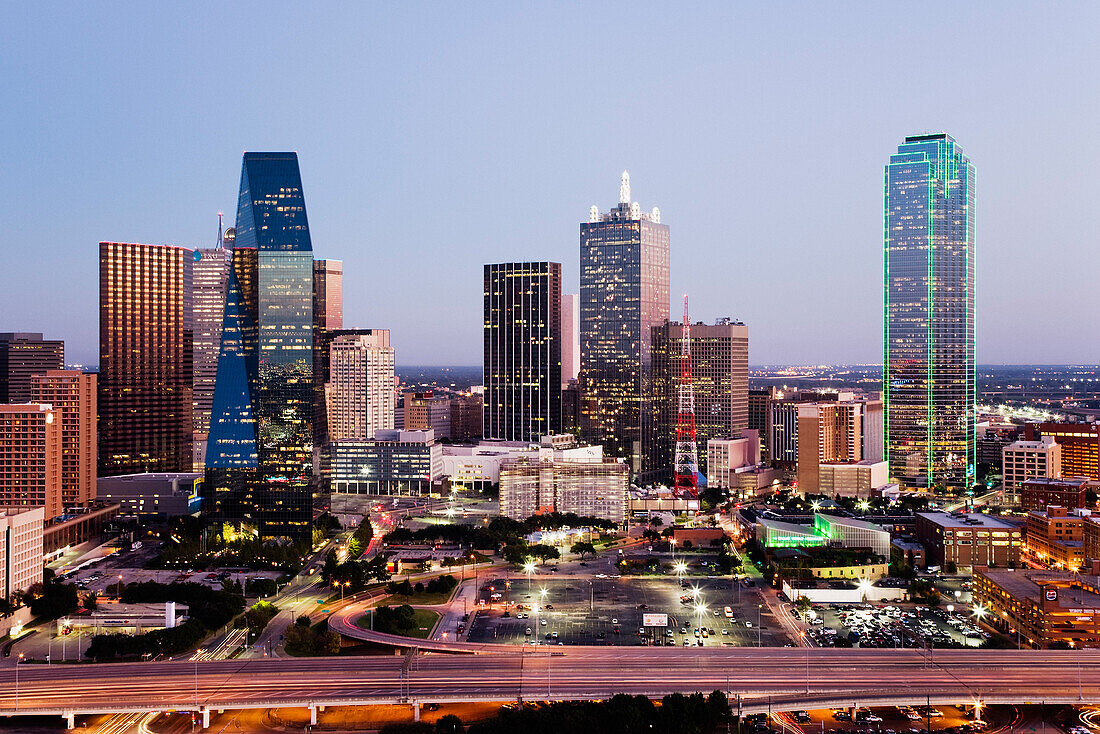 Dallas Skyline at Dusk,Texas,USA