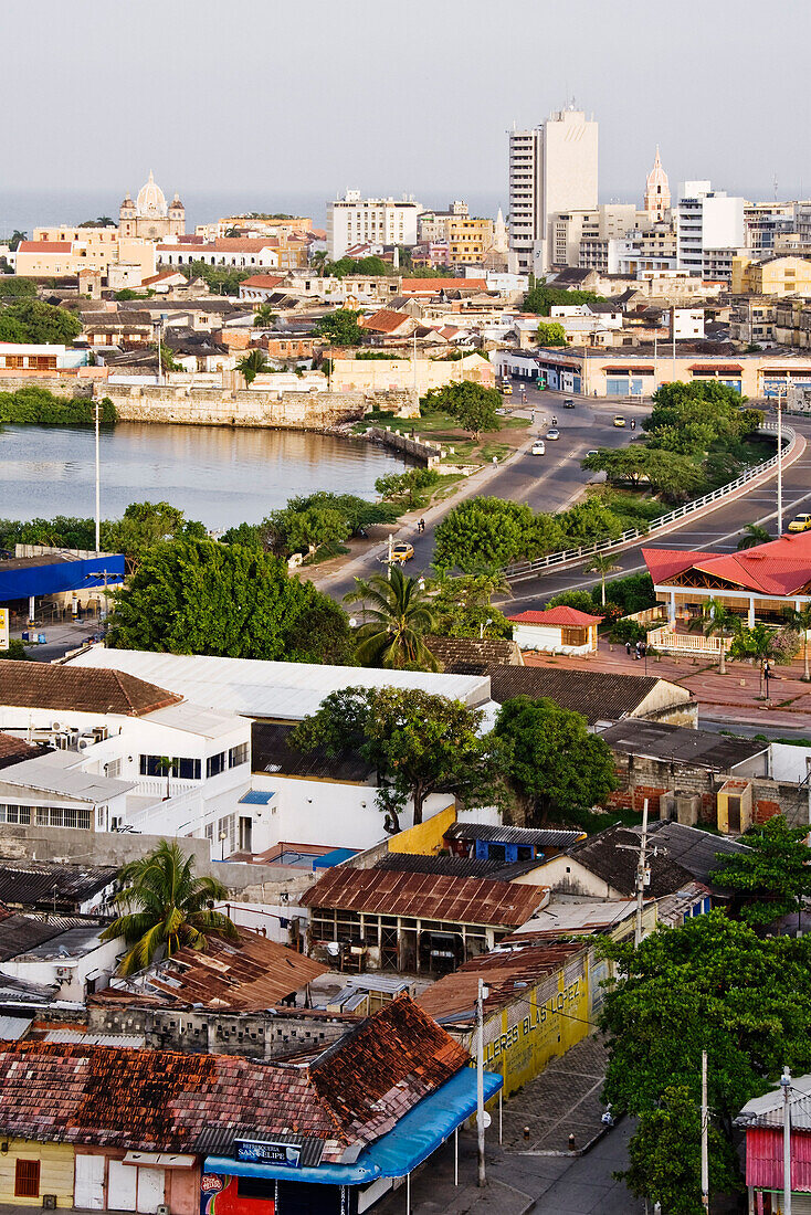 Überblick über die Altstadt, Cartagena, Kolumbien