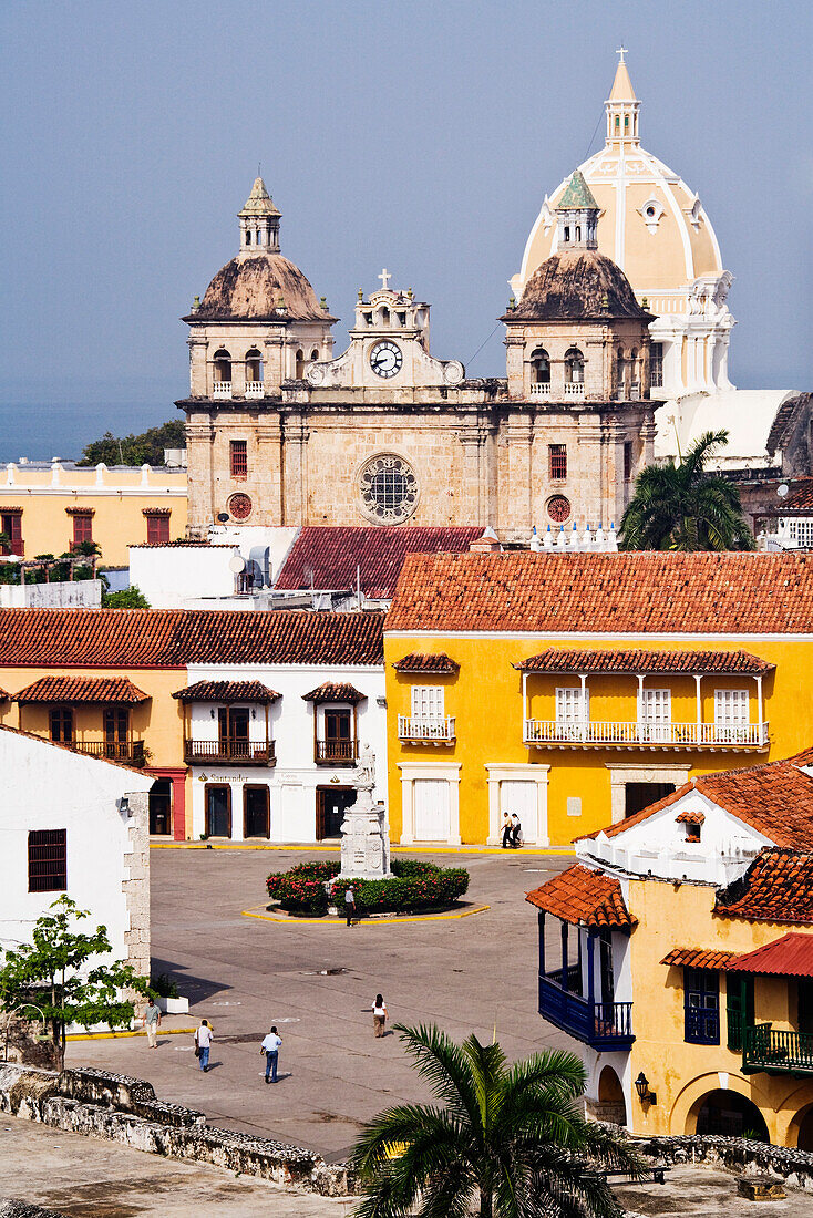 Plaza de la Aduana and Iglesia de San Pedro Claver,Cartagena,Colombia