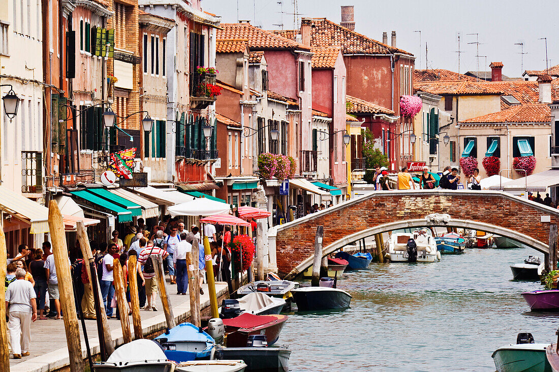 Boats on Canal,Murano,Venice,Veneto,Italy