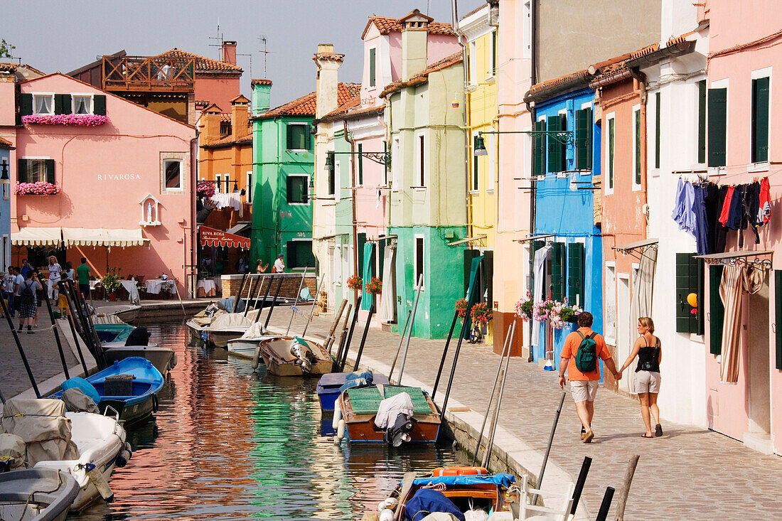 Colorful Houses by Canal,Venice,Veneto,Italy