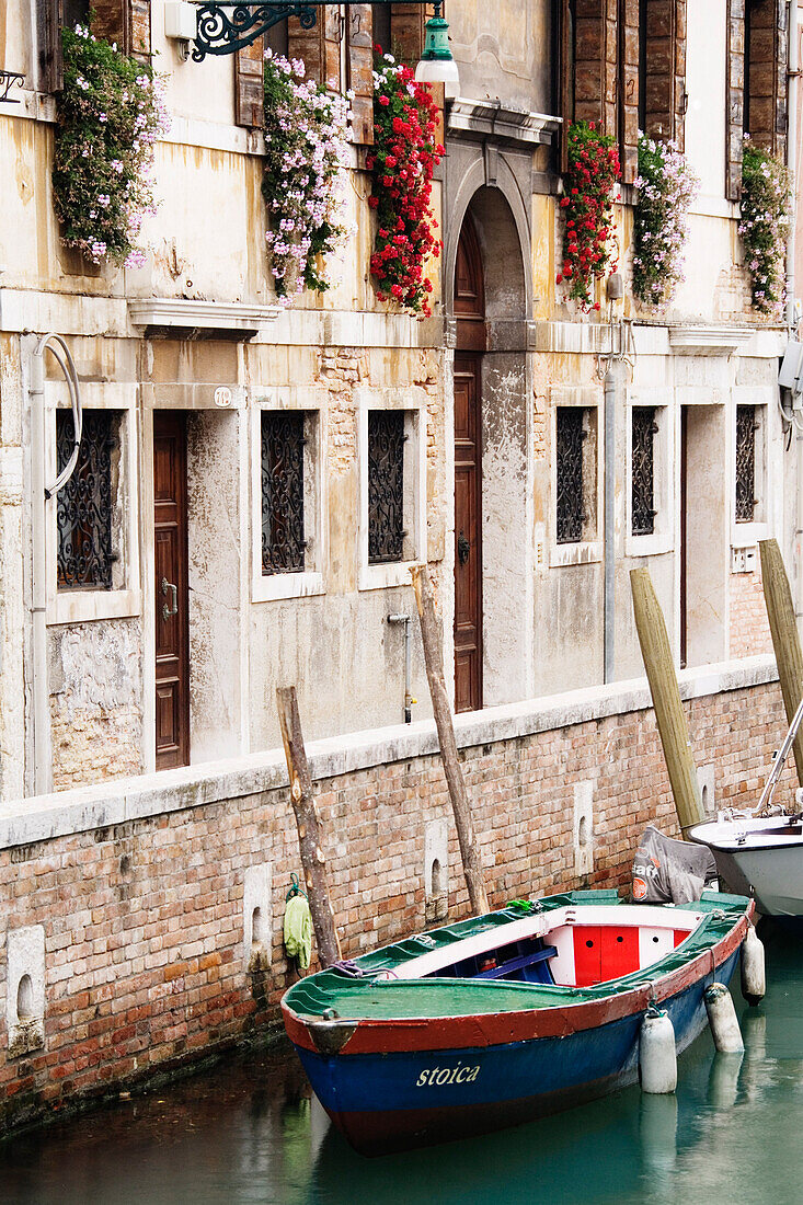 Rowboats in Canal,Venice,Veneto,Italy