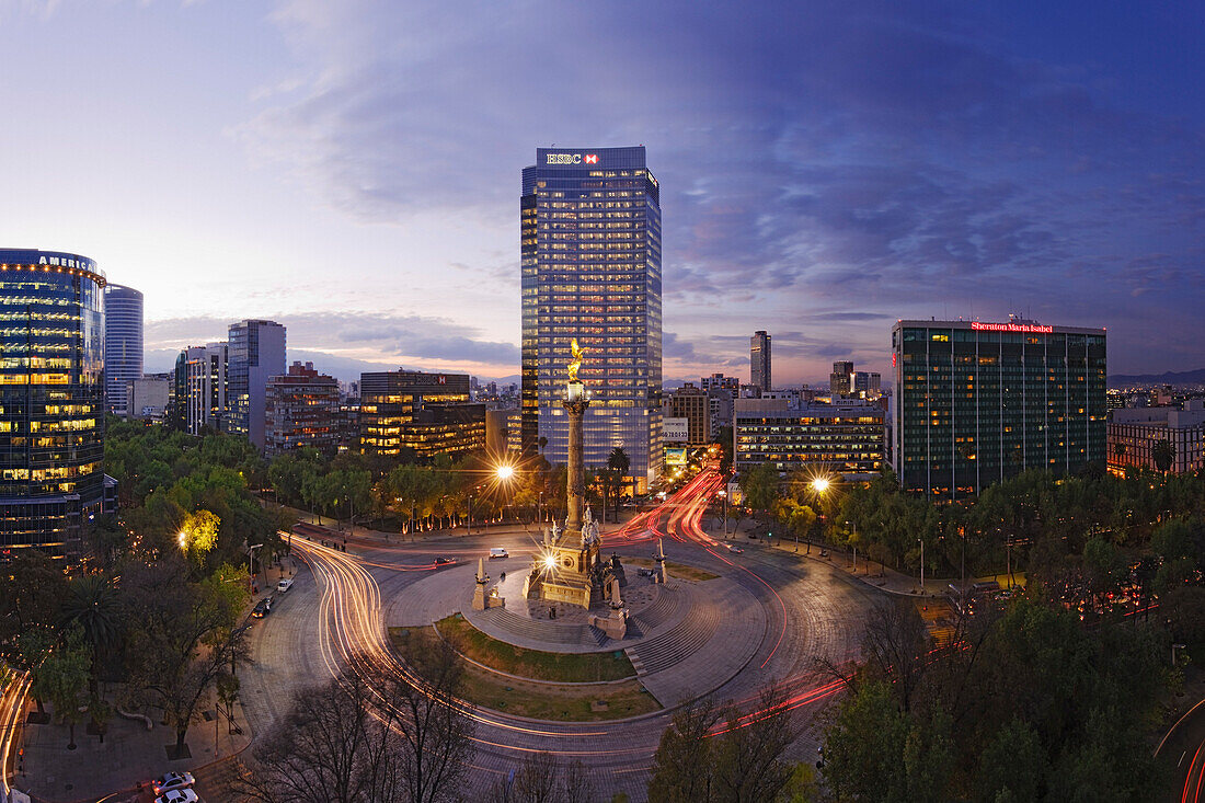 Overview of Traffic Circle,Paseo de la Reforma,Mexico City,Mexico