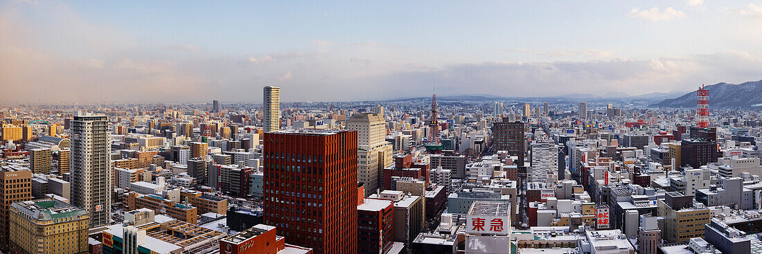 Stadtsilhouette,Sapporo,Hokkaido,Japan