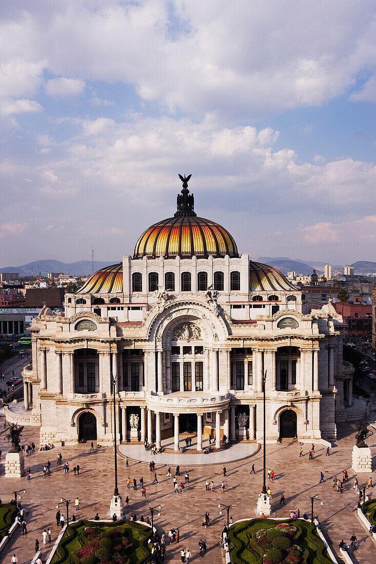 Luftaufnahme des Palacio de Bellas Artes, Mexiko-Stadt, Mexiko