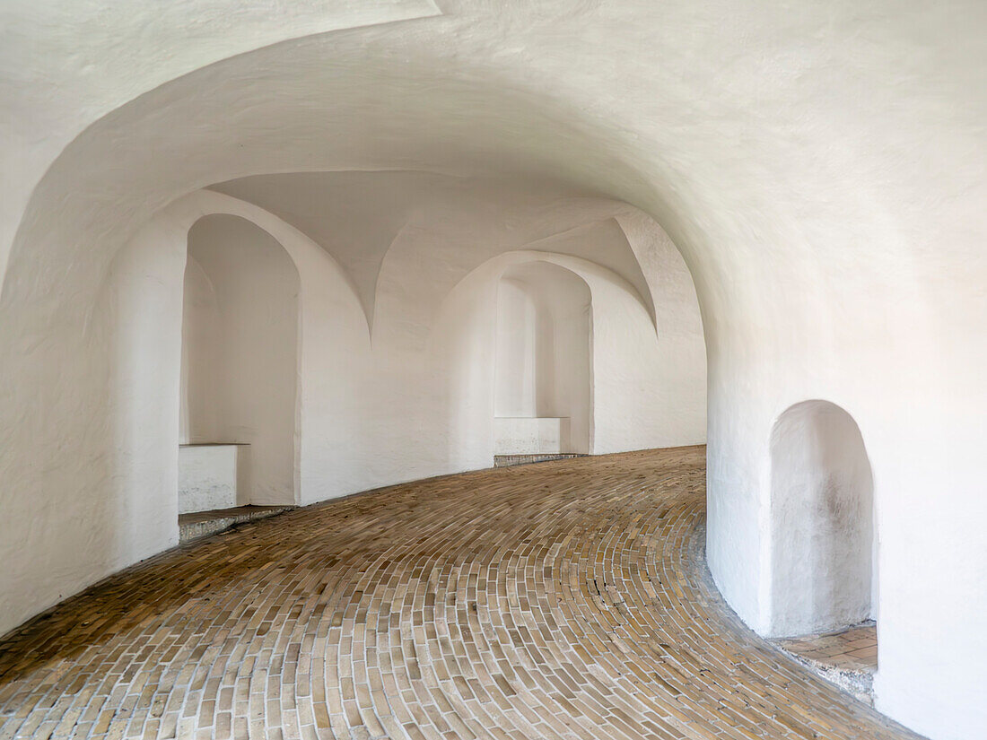 Equestrian staircase inside the Round Tower,Copenhagen,Denmark,Scandinavia,Europe