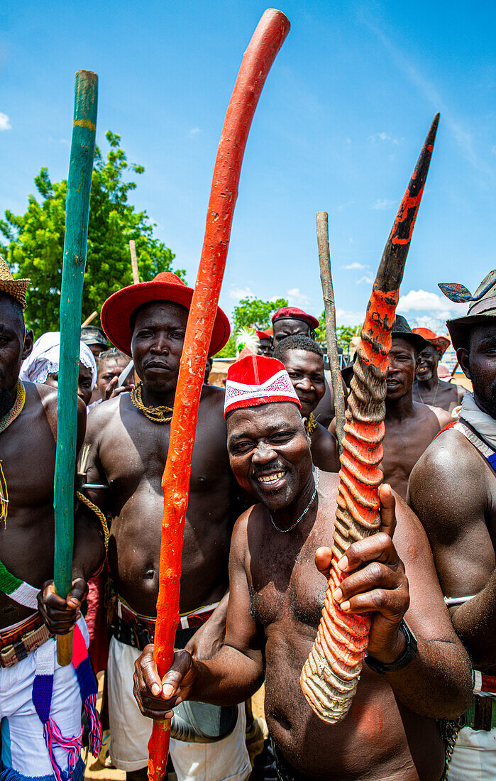 Men dancing at a tribal festival,Southern Chad,Africa