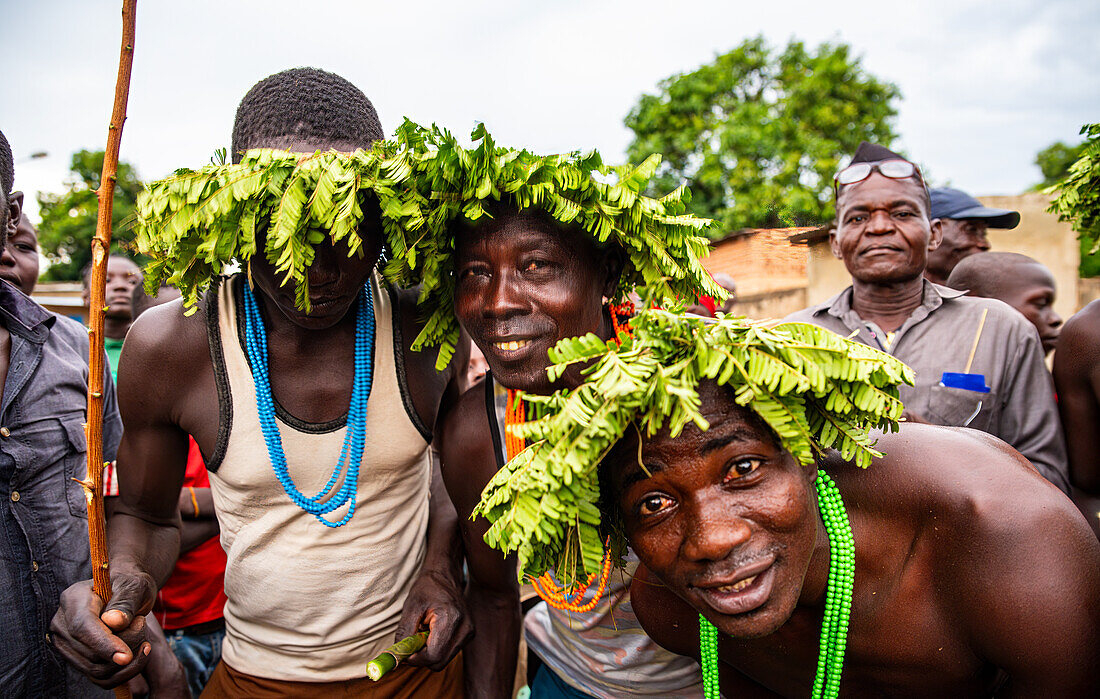 Männer bei einem Stammesfest,Südlicher Tschad,Afrika