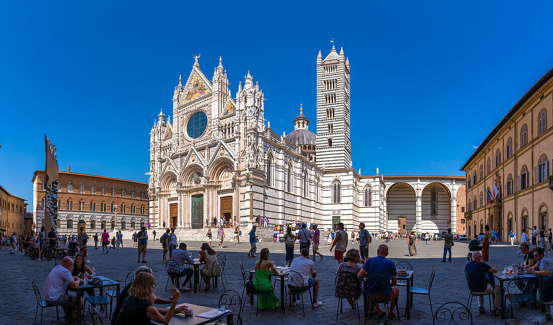 View of Duomo di Siena (Cathedral),UNESCO World Heritage Site,Siena,Tuscany,Italy,Europe
