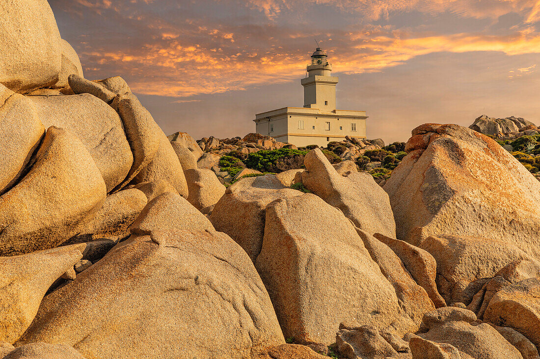 Lighthouse at Capo Testa,Santa Teresa di Gallura,Sardinia,Italy,Mediterranean,Europe