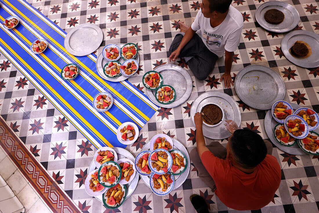 Iftar (Ramadan dinner breaking the day-long fast) at Saigon Mosque,Ho Chi Minh City,Vietnam,Indochina,Southeast Asia,Asia