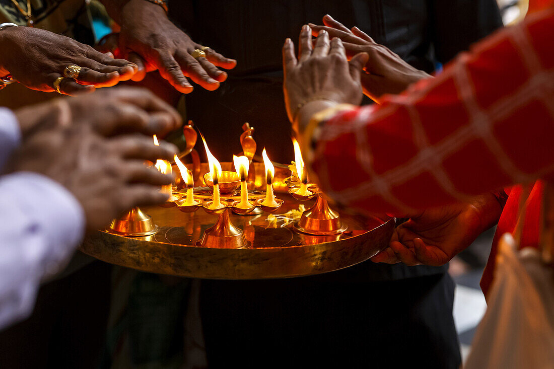 Puja in ISKCON temple in Juhu,Mumbai,India,Asia