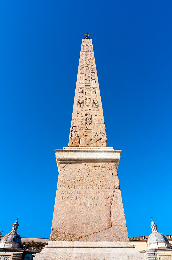 Ägyptischer Obelisk von Ramses II (Flaminio Obelisk),Piazza del Popolo,UNESCO-Weltkulturerbe,Rom,Latium (Lazio),Italien,Europa