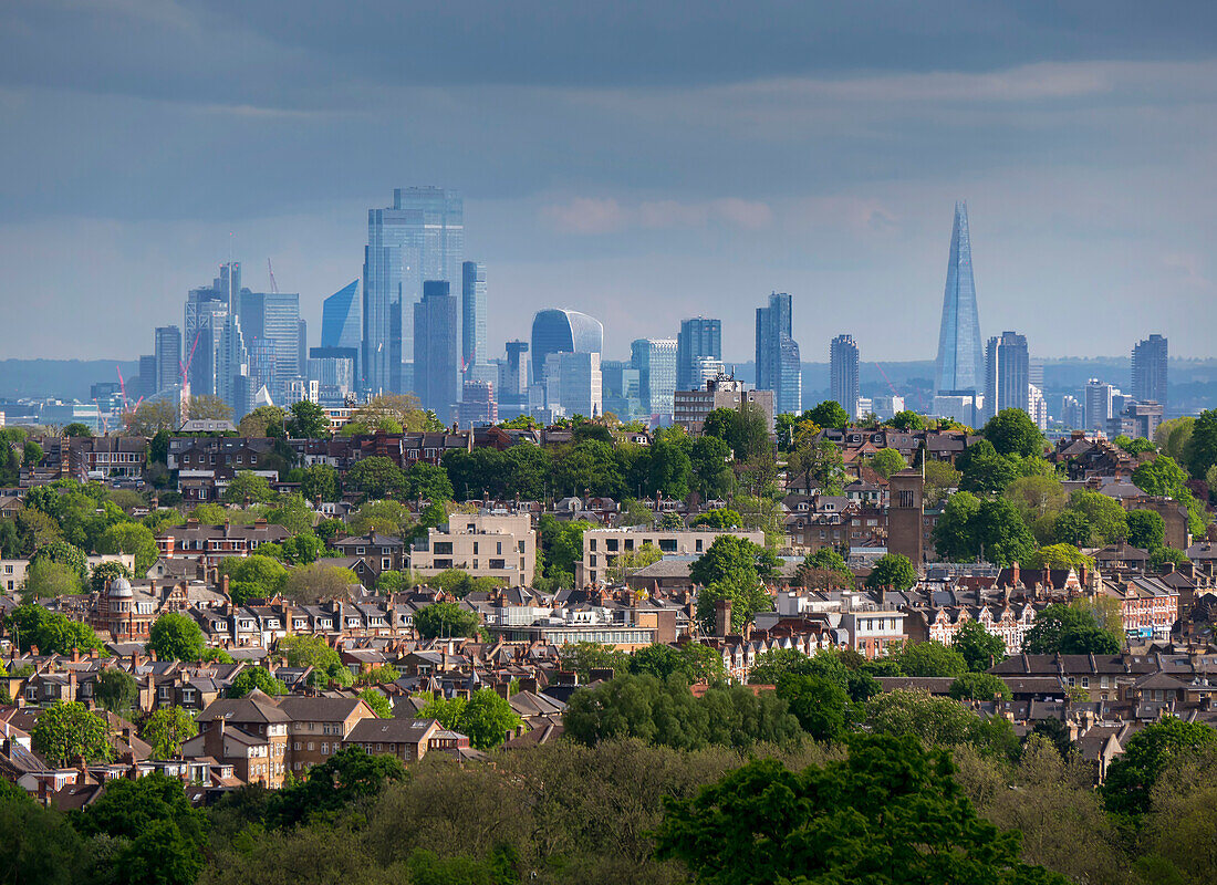 City skyline from Alexandra Palace,London,England,United Kingdom,Europe