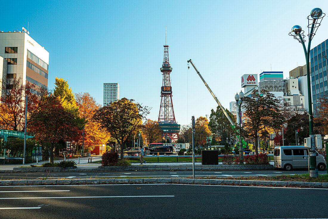 Sapporo Tower Straßen und Parks, Sapporo, Hokkaido, Japan, Asien
