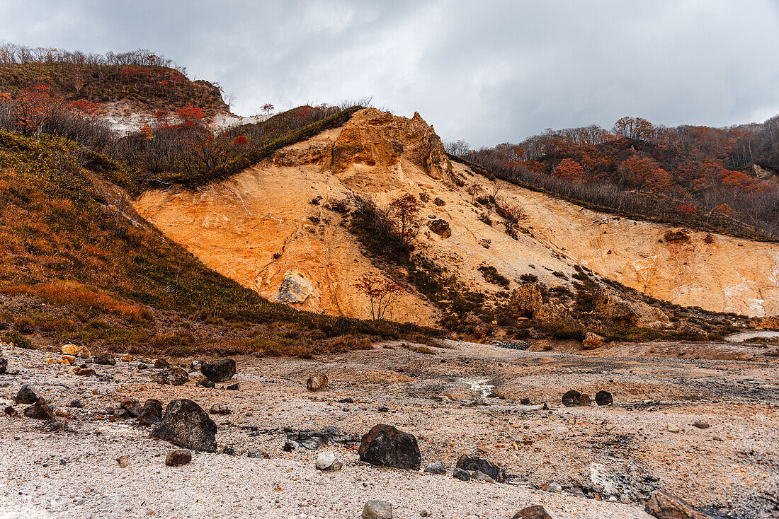 Höllental im Shikotsu-Toya-Nationalpark, Noboribetsu, Hokkaido, Japan, Asien