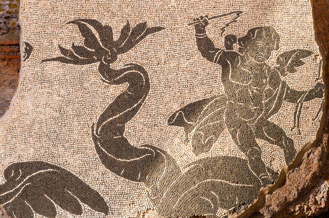 Mosaic,Baths of Caracalla,UNESCO World Heritage Site,Rome,Latium (Lazio),Italy,Europe