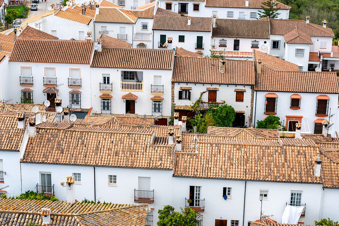 Traditional white houses of Zahara de la Sierra in Pueblos Blancos region,Andalusia,Spain,Europe