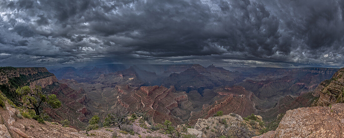 Panorama der Stürme, die den Grand Canyon überqueren, vom Shoshone Point am South Rim aus gesehen, Grand Canyon National Park, UNESCO Welterbe, Arizona, Vereinigte Staaten von Amerika, Nordamerika