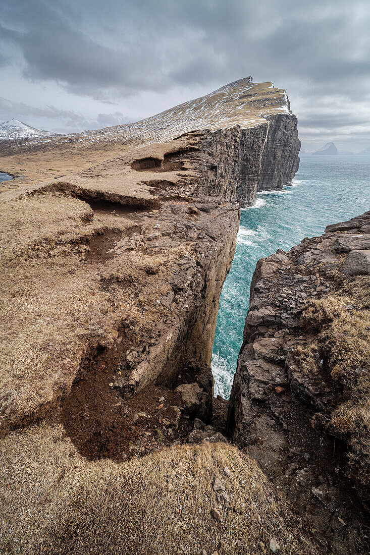 Cliff view,Vagar Island,Faroe Islands,Denmark,Europe