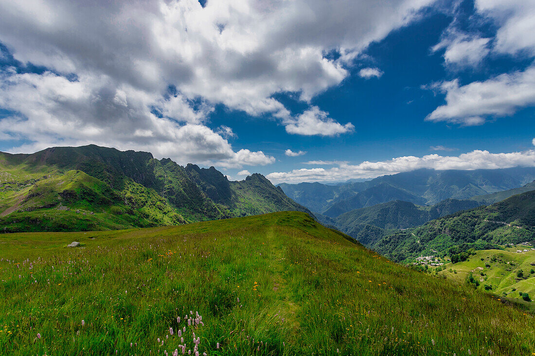 The bucolic landscape of Val Mastellone in summer,Rimella,Valsesia,Vercelli district,Piedmont,Italy,Europe