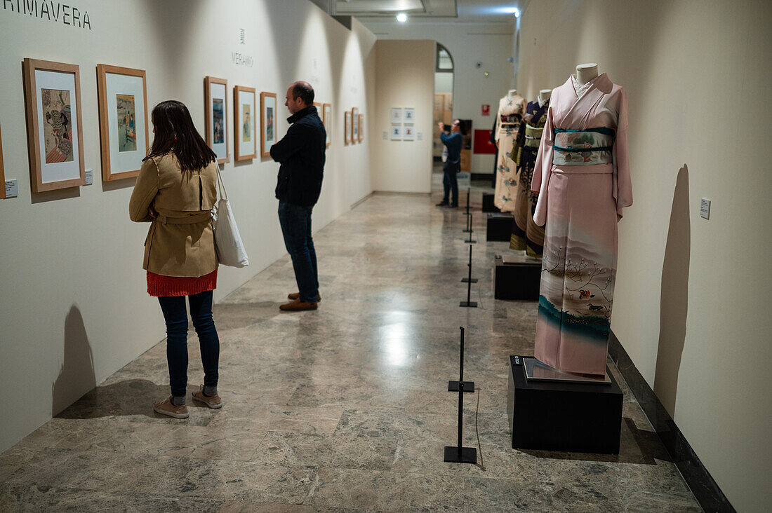 Kimono: Piel de Seda Ausstellung im Museo de Zaragoza mit Stücken aus der Sammlung von Anita Henry, Aragonien, Spanien