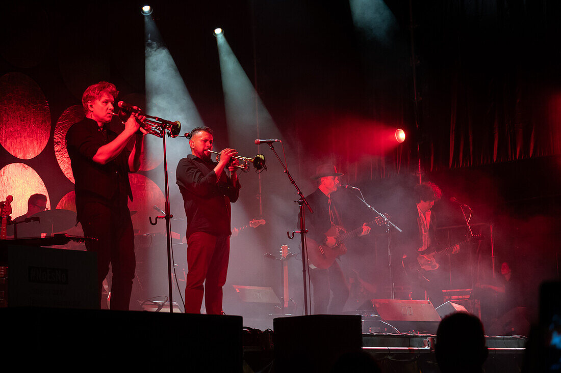 Calexico playing live in Jardin de Invierno of Zaragoza during the Fiestas del Pilar,Spain.