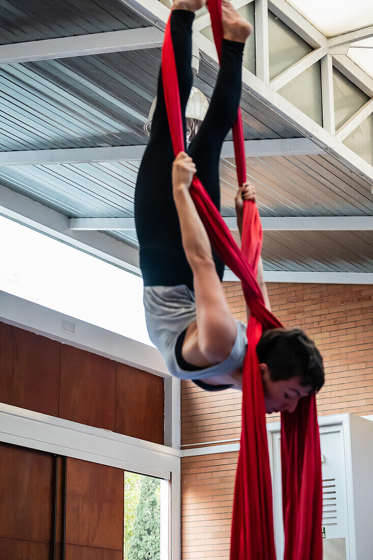 Circus show with kids at Centro Civico La Almozara during the Fiestas of el Pilar,Zaragoza,Aragon,Spain