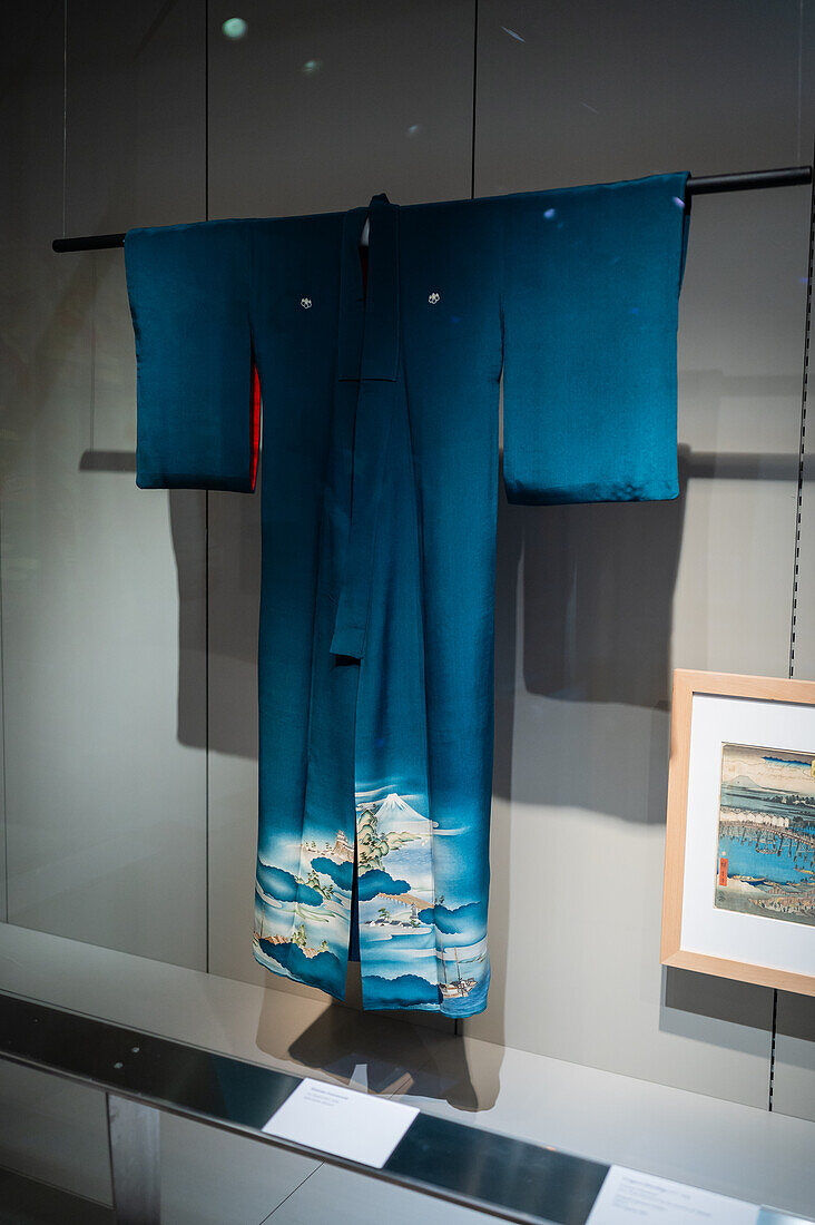 Kimono Irotomesode aus der Taisho-Ära in Kinsha-Chirimen-Seide.