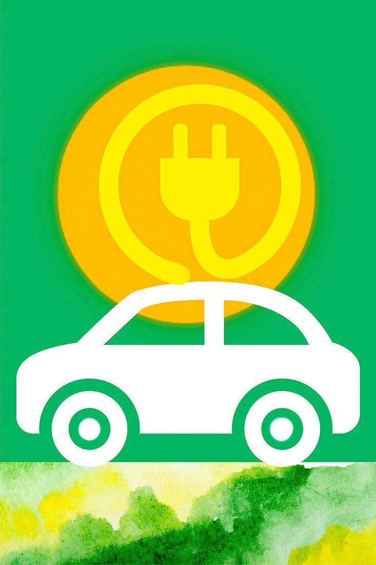 Illustrationen von Elektroautos