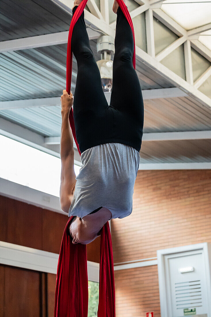 Circus show with kids at Centro Civico La Almozara during the Fiestas of el Pilar,Zaragoza,Aragon,Spain