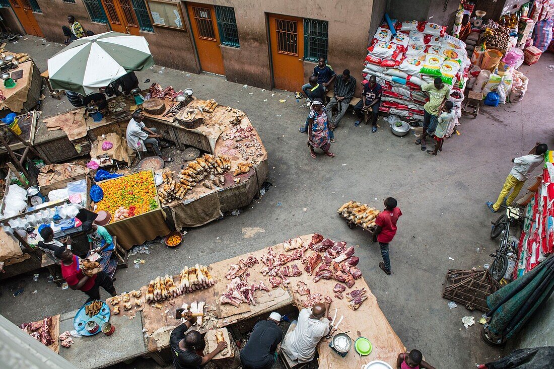 Elfenbeinküste, Abidjan, Markt von Treichville, Fleischer