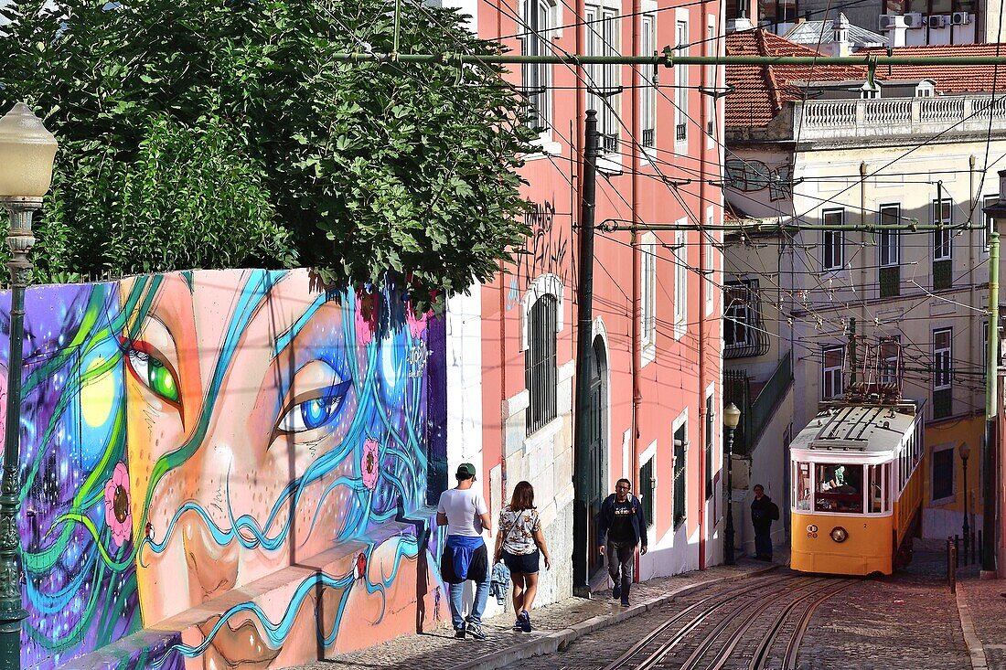 Portugal, Lissabon, Bairo Alto, Standseilbahn