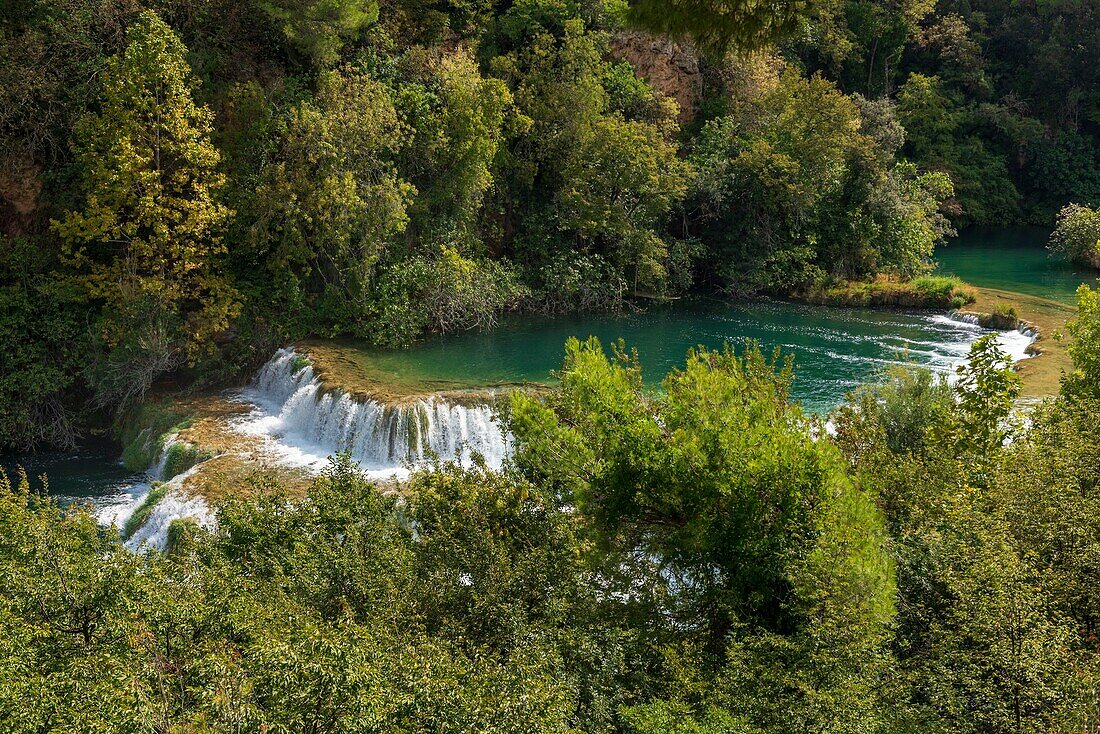 Croatia, Central Dalmatia, Sibenik Knin County, Krka National Park, Skradinski buk, Krka waterfalls