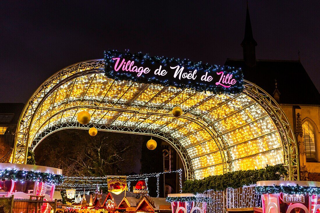 France, Nord, Lille, place Rihour, the Christmas market