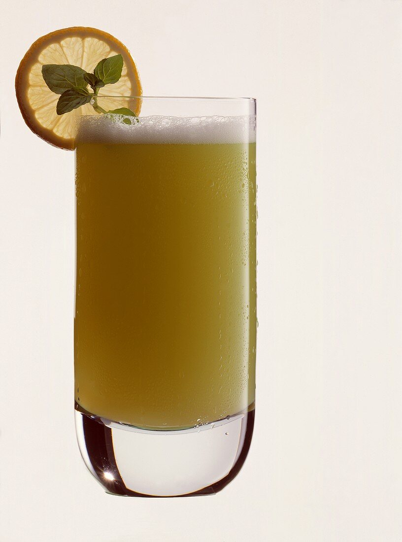 Miami (non-alcoholic pineapple and mint cocktail) in glass