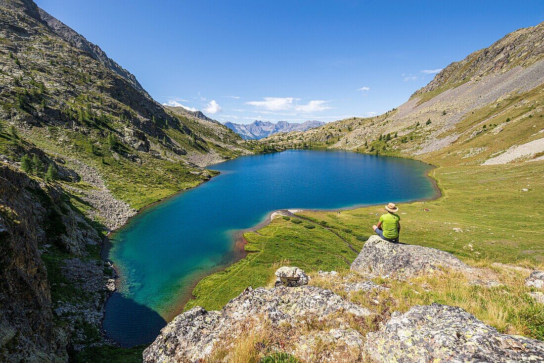 France, Alpes-Maritimes, Mercantour National Park, the lakes of Vens, the great lake superior (2325m)