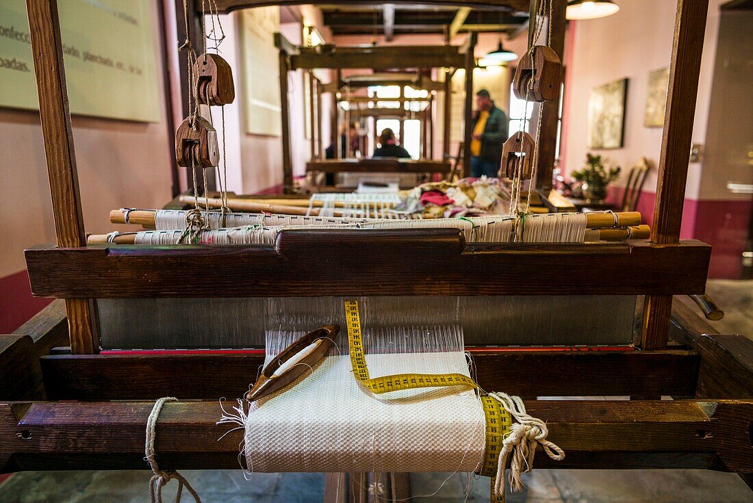 Spain, Canary Islands, La Palma Island, El Paso, Museo de la Seda, silk-making museum, traditional silk loom