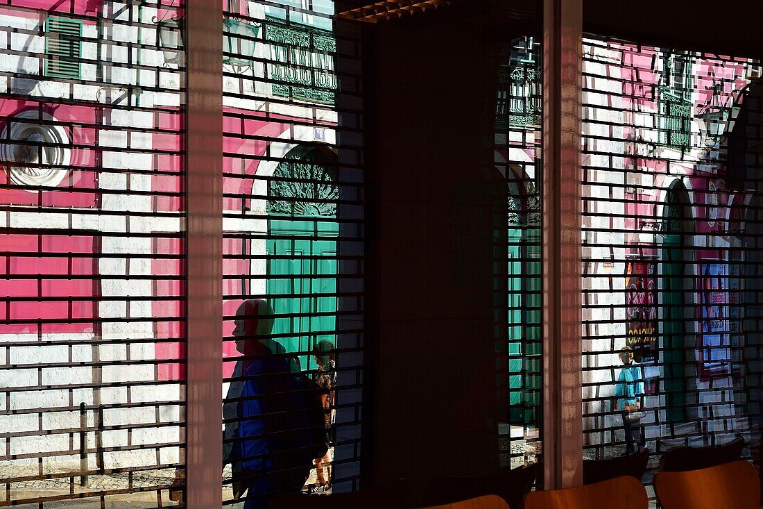 Portugal, Lisbon, Bairo Alto, reflection in a window