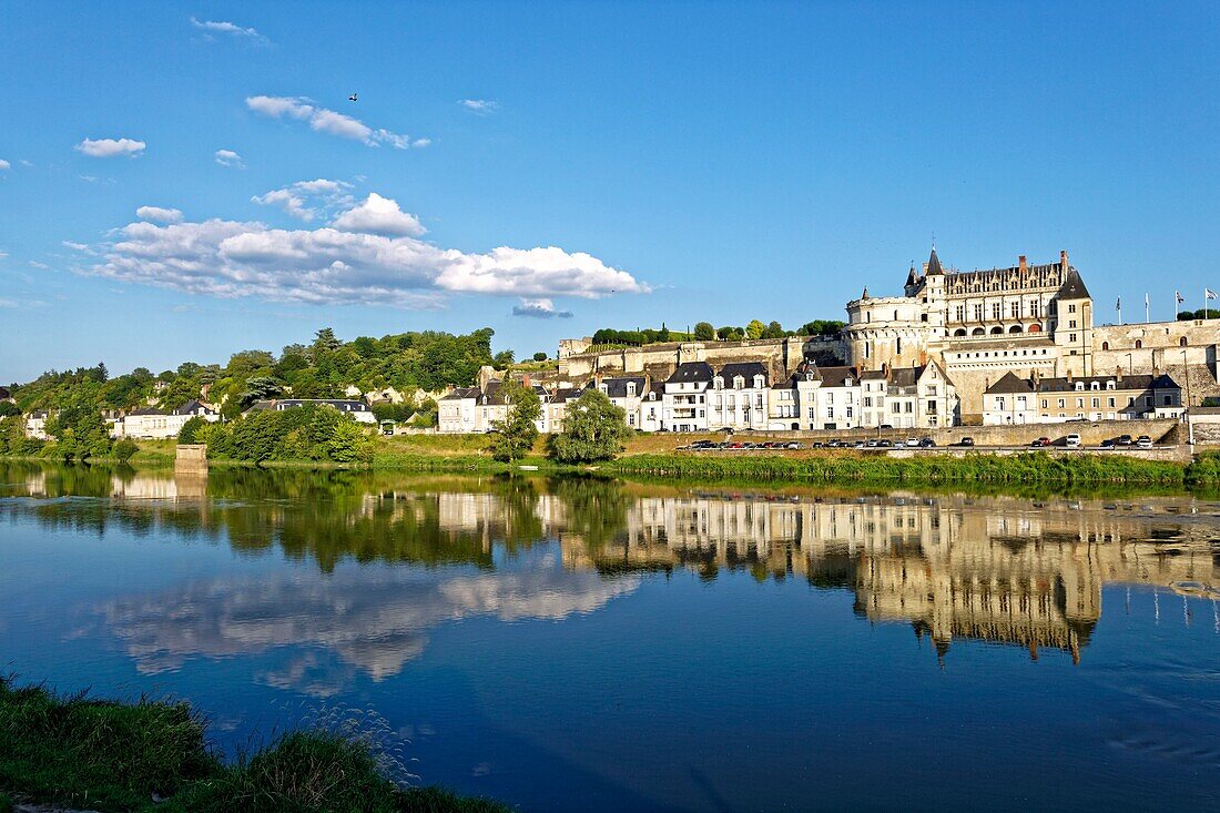 Frankreich, Indre et Loire, Loire-Tal, das von der UNESCO zum Weltkulturerbe erklärt wurde, die Loire-Kais und das Schloss von Amboise