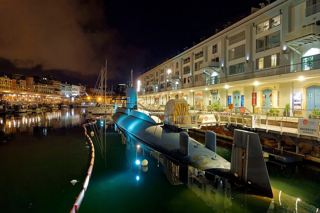 Italien, Ligurien, Genes, Porto Antico (alter Hafen), Galata Museo del Mare (MUMA), Meeresmuseum des Architekten Renzo Piano (Galata Museo del Mare), U-Boot Nazario Sauro S518