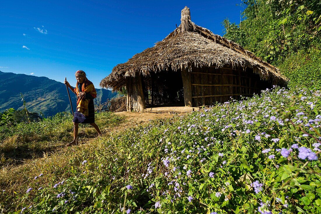 India, Arunachal Pradesh, Wakka, village of the Wancho naga tribe