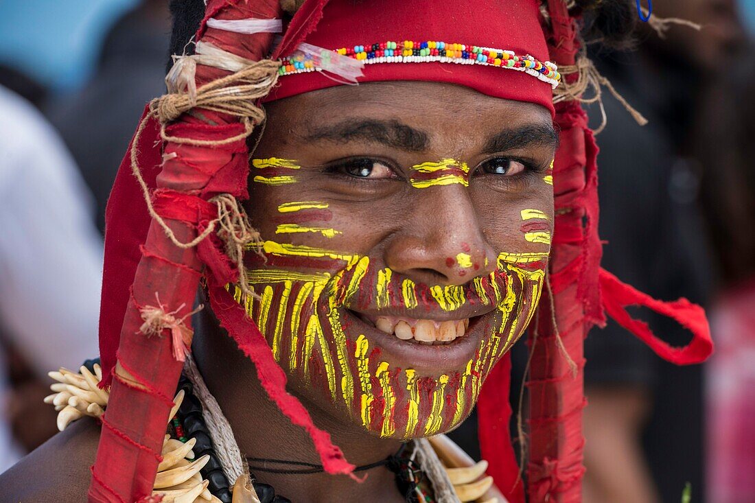 Papua New Guinea, National Capitale district, Port Moresby, Ela Beach District, Hiri Moale Festival held every year mid-September, traditionnal Motu and Koitabu tradtionnal dancer